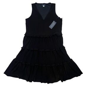NEW Tommy Hilfiger Black Sleeveless Tiered Ruffle Dress Women's Size 6 Elegant